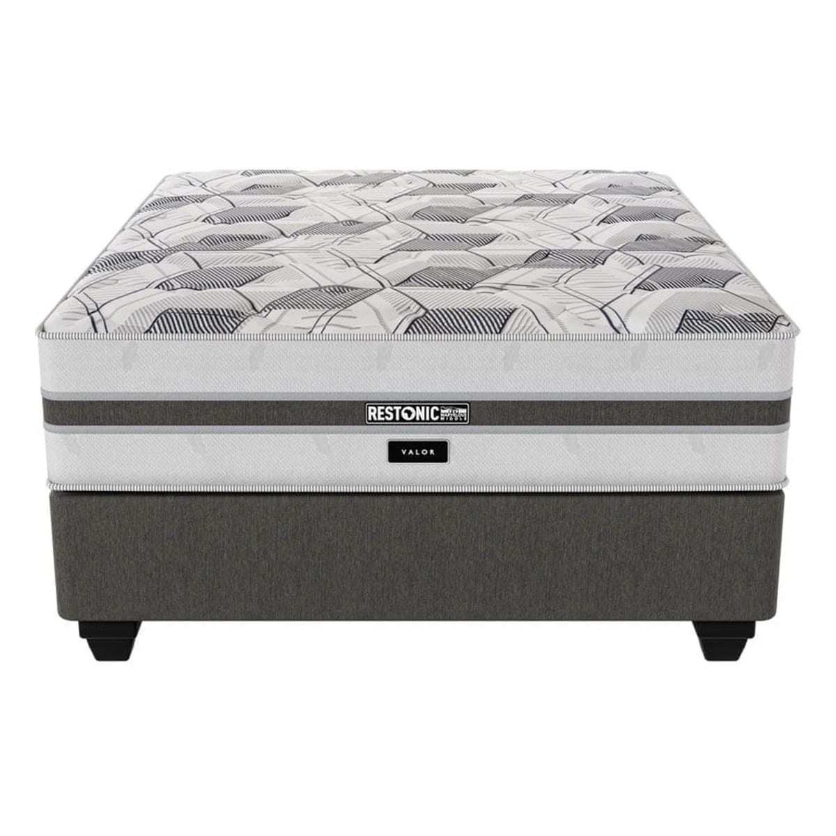 Restonic Valor medium standard top mattress and base set