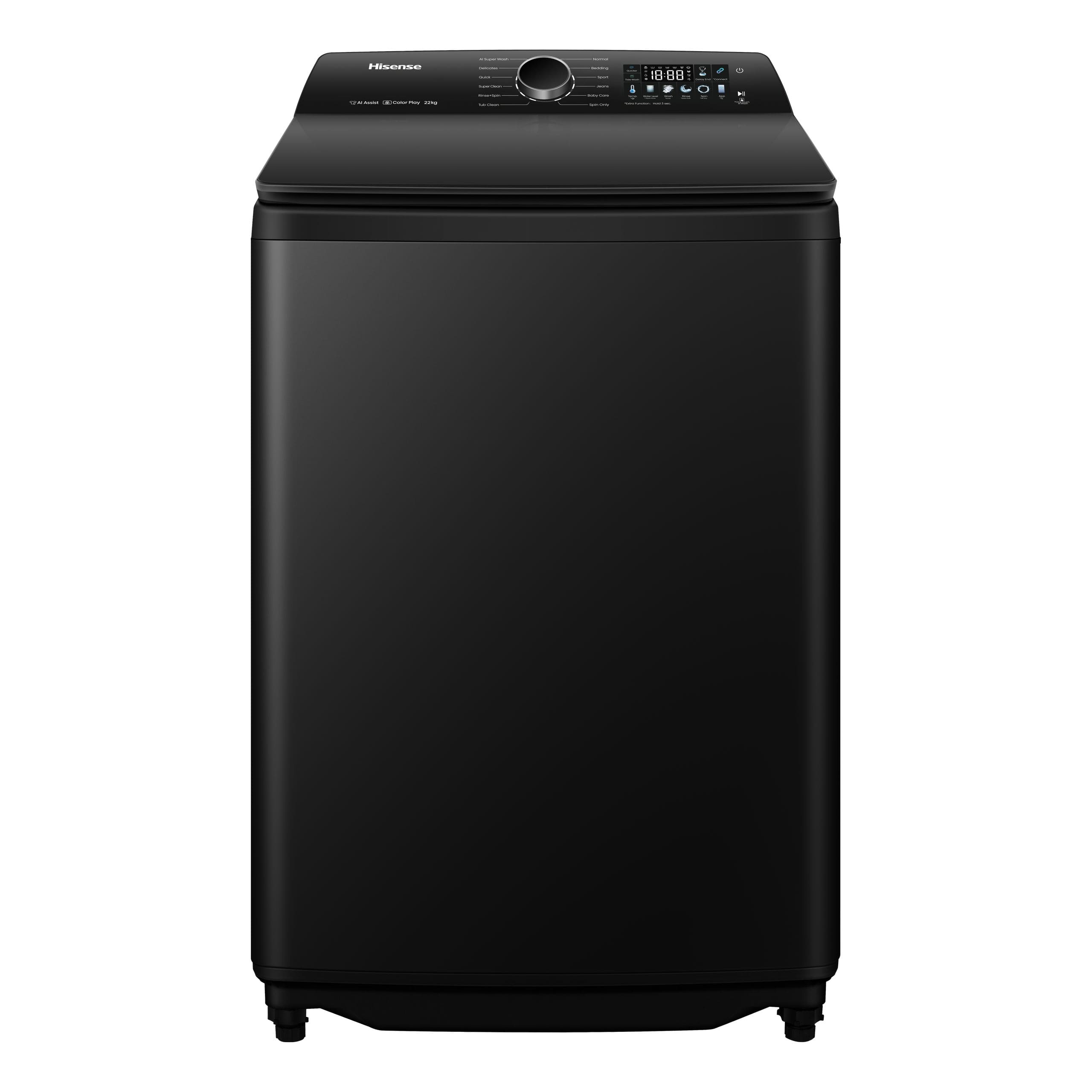 Hisense WT7I2225DB 22kg Black Premium Colour Display Top Loader