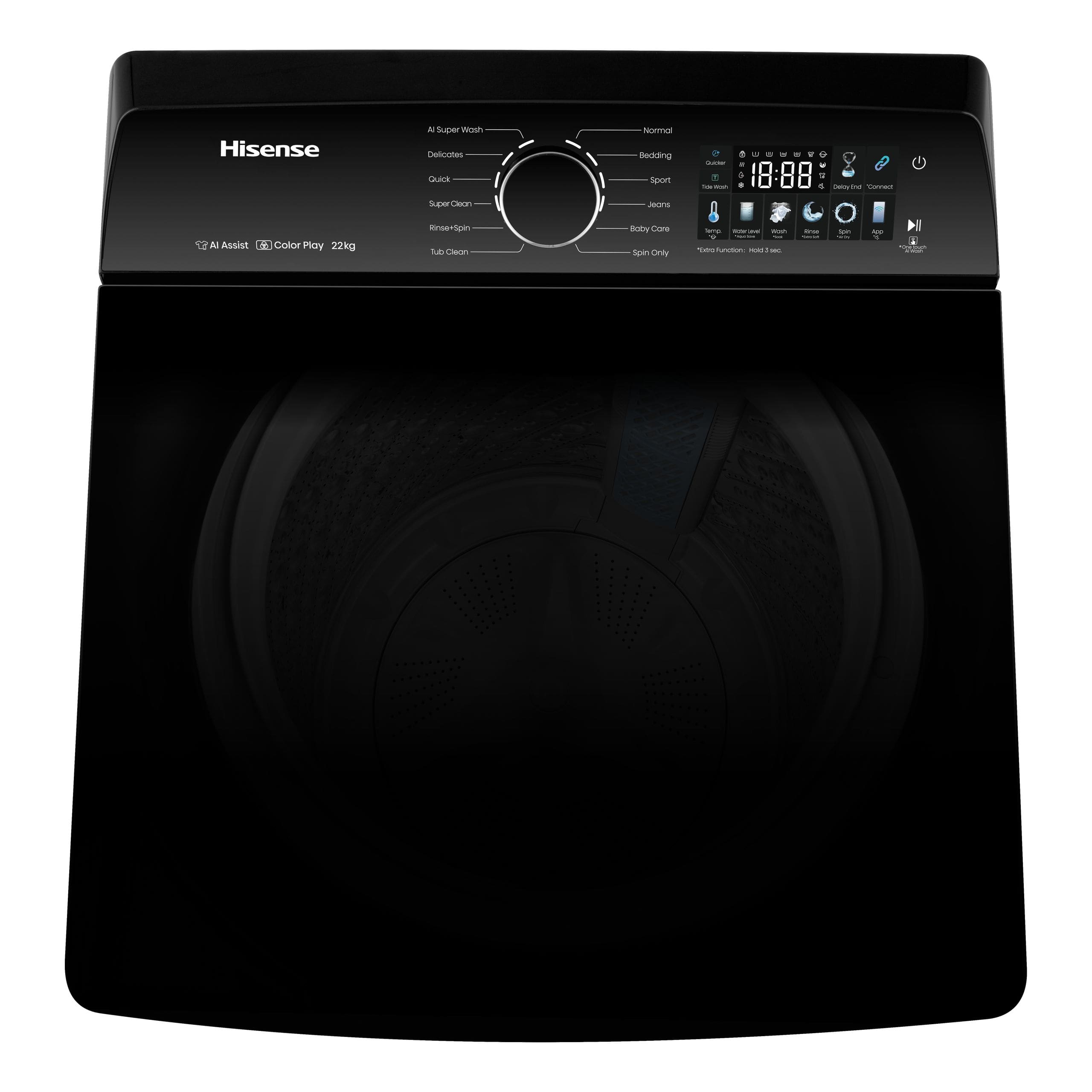 Hisense WT7I2225DB 22kg Black Premium Colour Display Top Loader - Image 8
